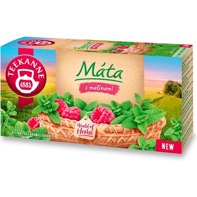Teekanne World of Herbs Máta s malinami bylinný čaj aromatizovaný 20 x 1,5 g