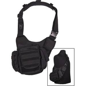 Mil-Tec мултифункционална Molle чанта за през рамо, черна (13726502)