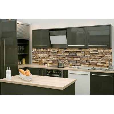 DIMEX ART Фототапет за кухня - бежова каменна облицовка 260 x 60 см