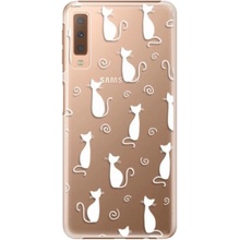 Púzdro iSaprio Cat pattern 05 Samsung Galaxy A7 (2018) biele