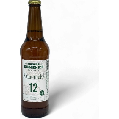 Pivovar Kamenice Kamenická dvanáctka světlý ležák 12° 5,2% 0,5 l (sklo)