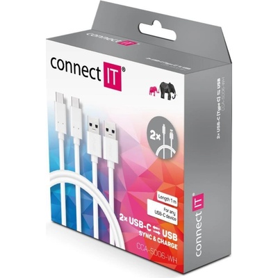 Connect IT CCA-5006-WH Wirez USB-C (Type C) - USB, 1m, bílý