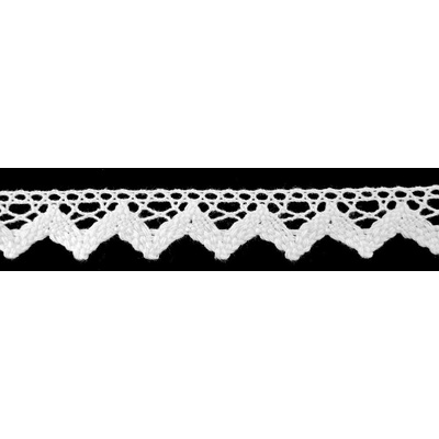 Bavlnená paličkovaná čipka - biela - šírka 1,7 cm