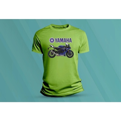 Sandratex dětské bavlněné tričko Yamaha R1 modrá . lime