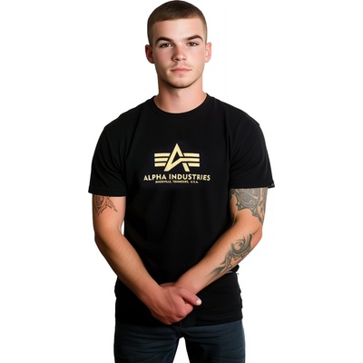 Alpha Industries triko Basic T Carbon black/gold