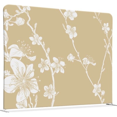 Jansen Display Potištěná látková dělící stěna 200-150 Oboustranný Japonské třešňové květy béžové, 1984 x 1502 mm