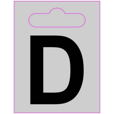 Folie - Letter - D, Samolepka, formát 50x65 mm, Samolepicí