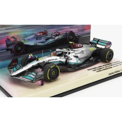 MINICHAMPS MERCEDES GP F1 W13E TEAM MERCEDES-AMG PETRONAS F1 N 44 6th MIAMI GP 2022 LEWIS HAMILTON - SILVER GREEN 1:43