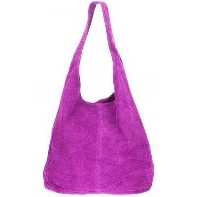 Kožená kabelka v úpravě semiš 804A fuchsia