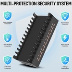 BlackBird Зарядно устройство от електрическата мрежа 12xUSB-C + 12xUSB 300W с държач за устройства, черно BH1687 (BH1687)