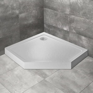 Radaway Петоъгълно душ корито Radaway Doros PT E Compact Stone 90x80 см бял акрил ляво (SDRPTP9080-05-04SL)