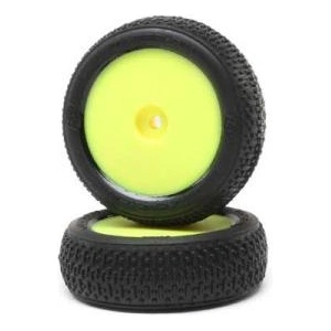 Losi Предно колело с гума Taper Pin, жълт диск (2): Mini-B