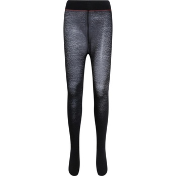 Hugo Leopard Print Logo Tights - Black