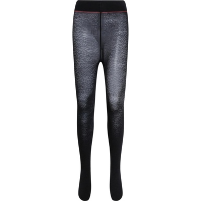 Hugo Leopard Print Logo Tights - Black
