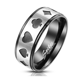 Šperky4U ocelový prsten karetní motivy OPR1763