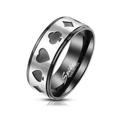 Šperky4U ocelový prsten karetní motivy OPR1763