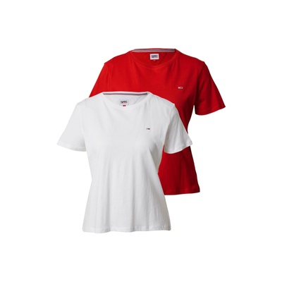Tommy Jeans Тениска червено, бяло, размер XXS