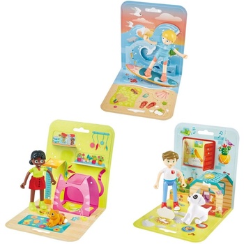 Hape Дървен комплект Hape - Приключение с кукли, 3 части, асортимент (H3524)