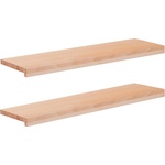 vidaXL Парапети за прозорци 2 бр. Натурално 90 x 25 x 2 cm Солидно бук (42048145)