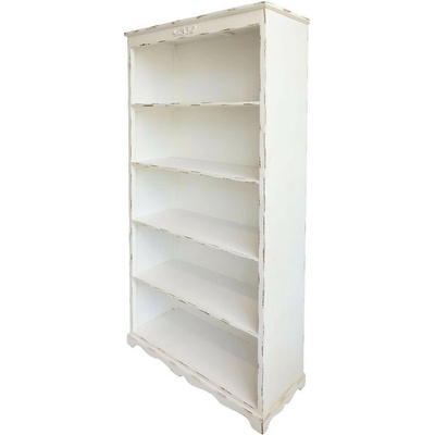 Krémová antik drevená knižnica s policami Jacquline 106x39x200 cm Chic Antique