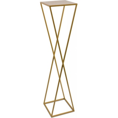HowHomely STOJAN NA KVĚTINÁČ LOFT5 100x24x24 cm ZLATÁ – Zboží Dáma