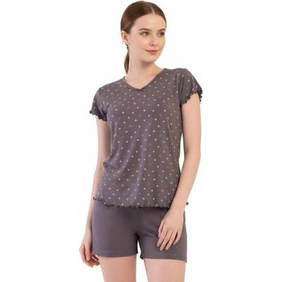 Дамска пижама с къс ръкав в графитено
