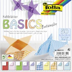folia Блокче с цветни хартии за оригами Folia - Basics Intensive (F498/1515)