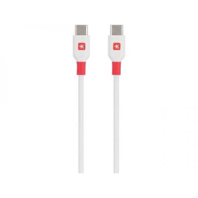 Кабел Skross, USB-C - USB-C мъжко, USB 2.0, 1.2м, Бял