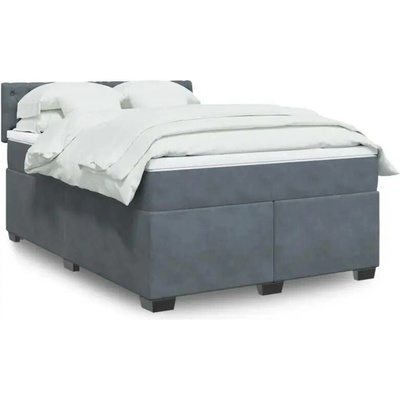 vidaXL 11461.3288637 Boxspring postel s matrací tmavě šedá samet