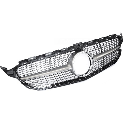 Predná maska Mercedes C trieda W205 / S205 / C205 / A205 18-23 Diamond Silver-Chrome s otvorom pre kameru