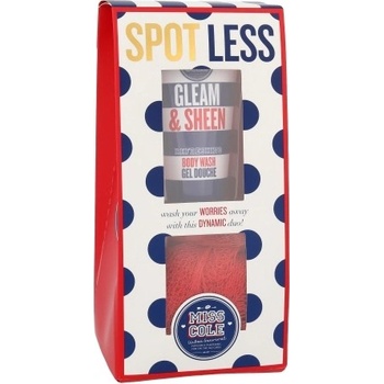 Grace Cole Miss Cole Spotless sprchový gel Gleam & Sheen 50 ml + mycí houba dárková sada