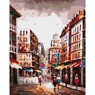 zuty Malování Podle Čísel Ulička V Hong Kongu 80 x 100 Cm Plátno Rám
