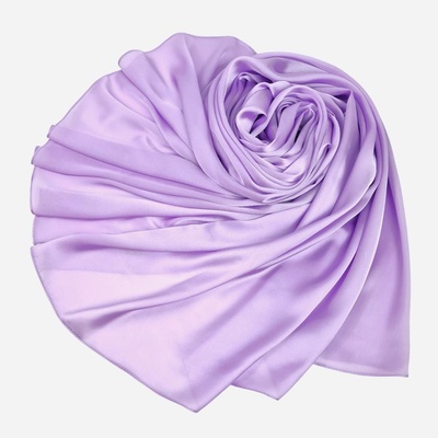 Classic Scarf fialová jednobarevná šála se saténovým leskem