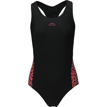 Image 1 of Slazenger Дамски бански костюм Slazenger Splice Racerback Swimsuit Womens - Black/Fuschia