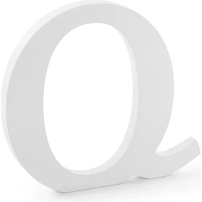 PartyDeco Дървена буква Q бяла