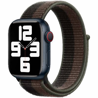 Sport Loop Strap - оригинална текстилна каишка за Apple Watch 38мм, 40мм, 41мм (кафяв-зелен)