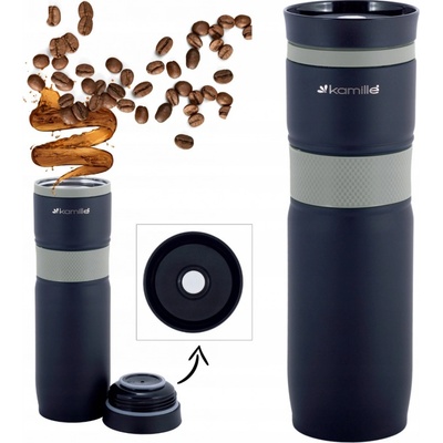 Kamille Termohrnek 900 ml černý šedý