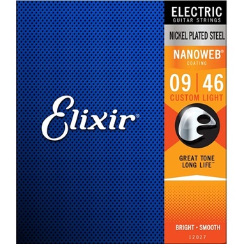 Elixir NANOWEB Custom Light, Струни за електрическа китара 09-46 (NW09-46E)