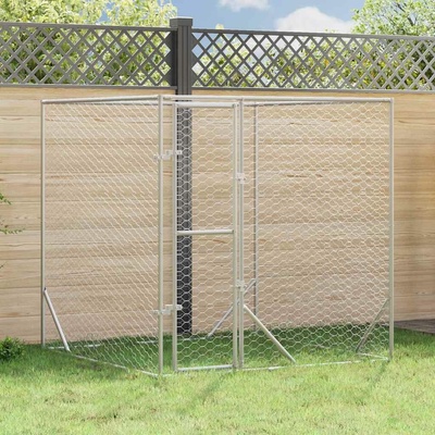 vidaXL Venkovní psí kotec stříbrný 200 x 200 x 200 cm