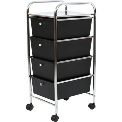 Plastový pojazdný regál v čierno-striebornej farbe 33x79 cm – Premier Housewares