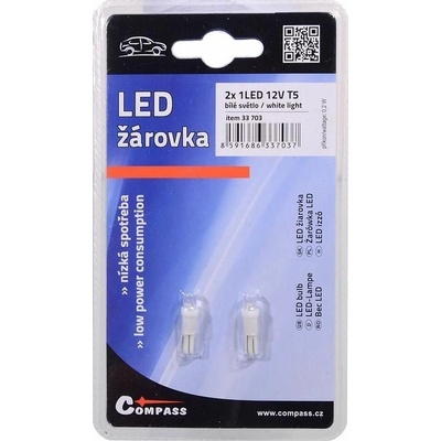 Compass 1LED 12V T5 bílá 2ks 33703