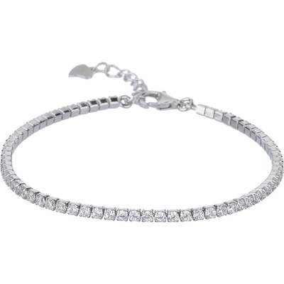 Bealio 04782 stříbrný náramek TENISOVÝ 1 linka 2 mm 17+3 cm 03-04782-3240