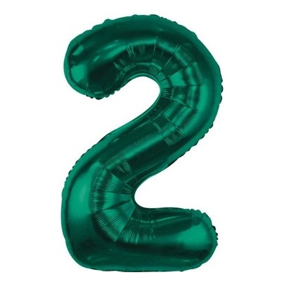 Godan Fóliový balónek B&C číslo 2 lahvově zelený 85 cm