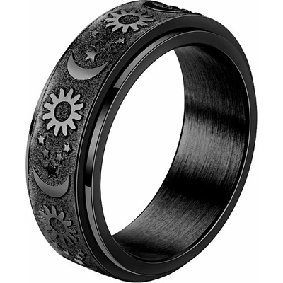 Nefertitis Pánský ocelový prsten Černý vesmír NF55537