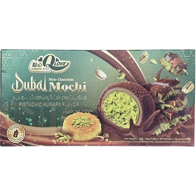 Qlove Japonské Koláčky Dubai Chocolate & Pistachio Kunafa Deluxe Mochi 45 g – Zboží Dáma