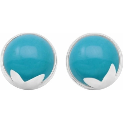 Eppi Zlaté náušnice s cabochon tyrkysmi Greta E37304