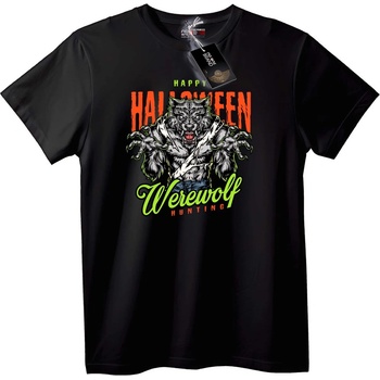 NOONEBRAND Тениска Щастлив Halloween Върколак Ловец - 6XL, Black