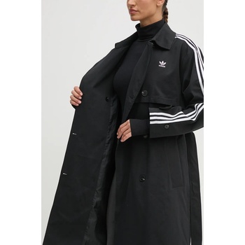 Adidas Палто adidas Originals Tcoat Twill в черно преходен модел с двуредно закопчаване IZ0381 (IZ0381)