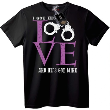 NOONEBRAND Тениска Любов и белезници - 3XL, Black