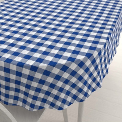 Biante oválný ubrus Rebeka RE-007 Modro-bílá kostka velká 130x220 cm